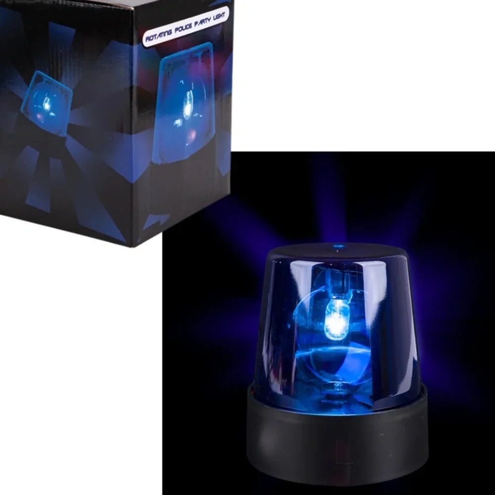 7” Blue Police Beacon Light Rotating Flashing Light Plug In AC Powered